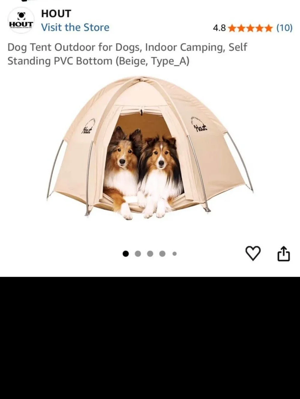 Beige Dog Tent - Self-Standing Indoor/Outdoor Pet Shelter